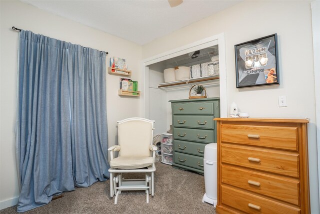 200 Space Ave SW, Mitchellville, IA 50169 - living area featuring carpet and a ceiling fan