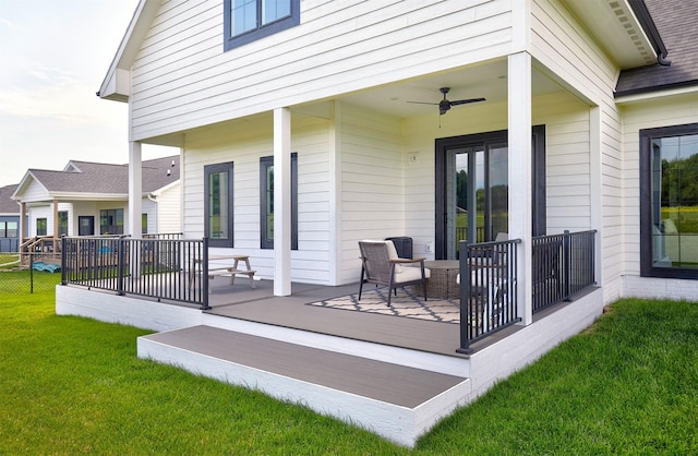 25019 Eagle Vista Dr, Adel, IA 50003 - view of patio / terrace featuring a ceiling fan