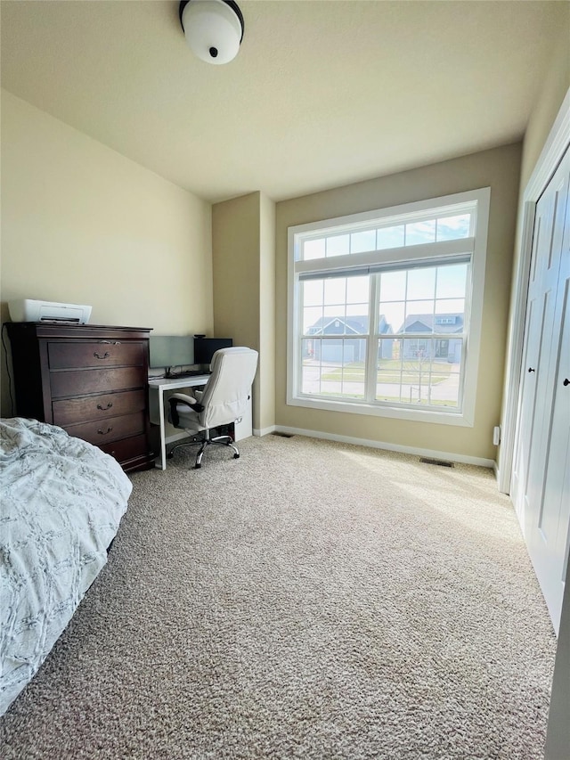 425 SE Hollow Ct, West Des Moines, IA 50265 - carpeted bedroom with baseboards, visible vents, and a closet