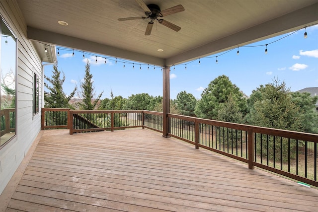 16206 Brookview Dr, Urbandale, IA 50323 - wooden deck featuring ceiling fan