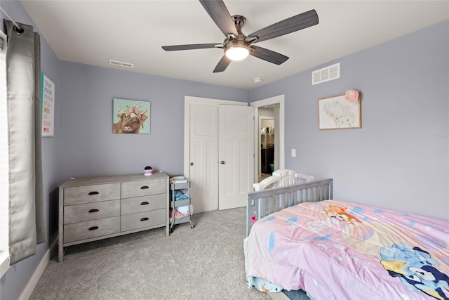 17127 Blue Sage Ln, Urbandale, IA 50323 - carpeted bedroom featuring ceiling fan and a closet