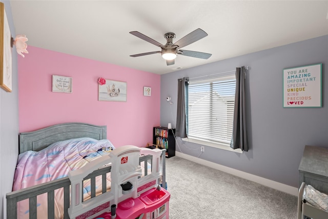 17127 Blue Sage Ln, Urbandale, IA 50323 - bedroom featuring carpet, baseboards, and ceiling fan