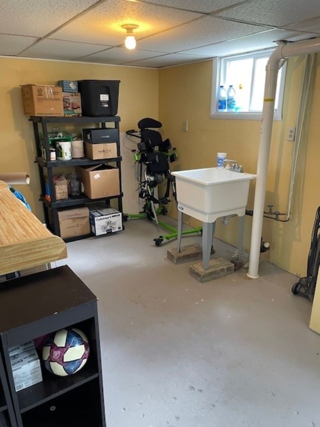320 1st Ave, Grinnell, IA 50112 - below grade area featuring a paneled ceiling