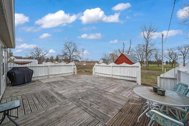 308 Pine St, Williams, IA 50271 - wooden deck with grilling area and fence