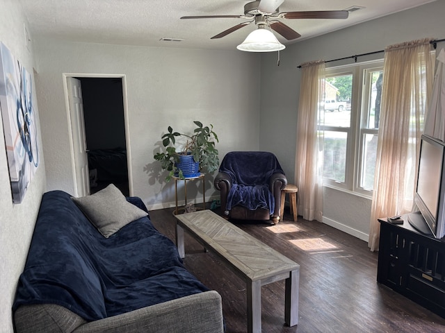 1032 69th St, Windsor Heights, IA 50324 - living area featuring wood finished floors and ceiling fan