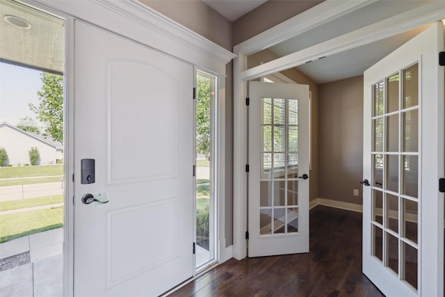 3555 NW 164th St, Clive, IA 50325 - foyer with french doors and dark wood-style floors