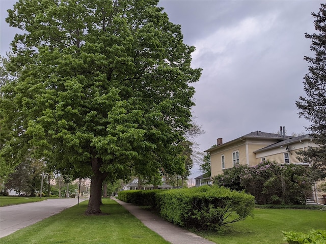 view of community featuring a lawn