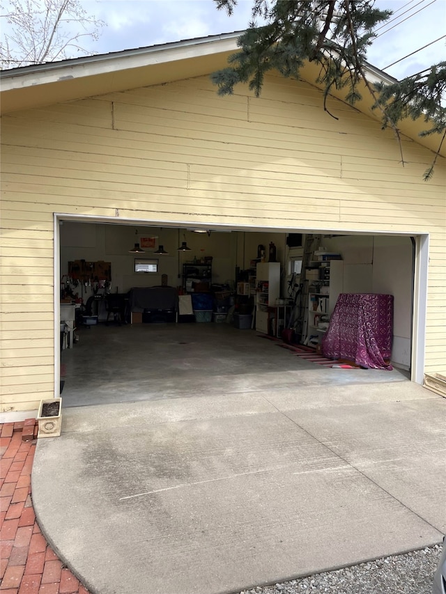 garage with driveway