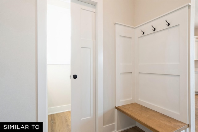 mudroom featuring wood finished floors