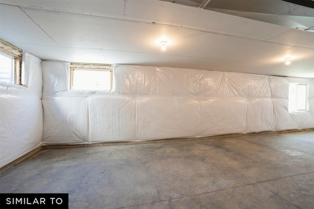 below grade area with plenty of natural light