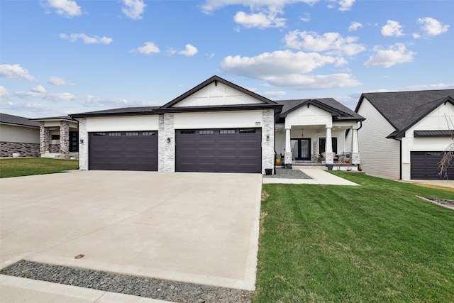 875 Roman Rd, Waukee, IA 50263 - view of front of home featuring driveway, an attached garage, a front yard, and a porch