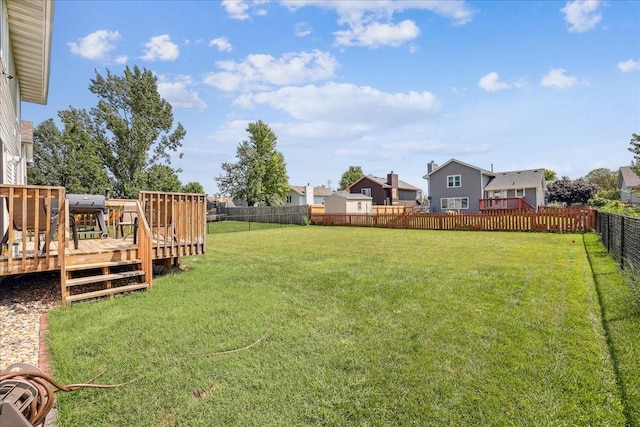 5417 NW 92nd St, Johnston, IA 50131 - fenced backyard featuring a deck