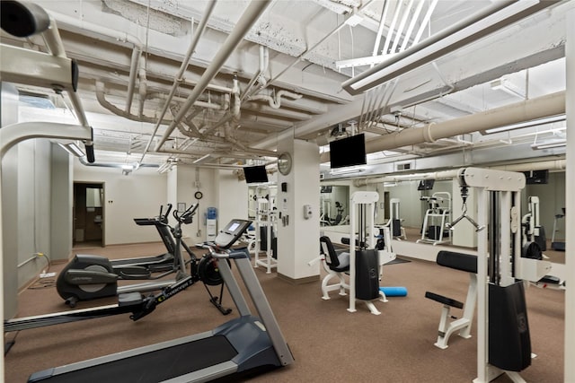 gym with visible vents