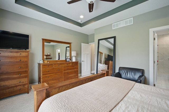 8704 Highland Oaks Dr, Johnston, IA 50131 - bedroom featuring carpet flooring, baseboards, a ceiling fan, and ensuite bathroom