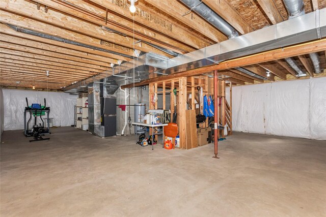 9040 Telford Cir, Johnston, IA 50131 - unfinished basement featuring water heater and heating unit