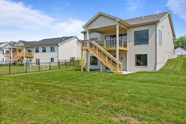 1112 2nd St NE, Altoona, IA 50009 - back of property featuring stairs and a wooden deck