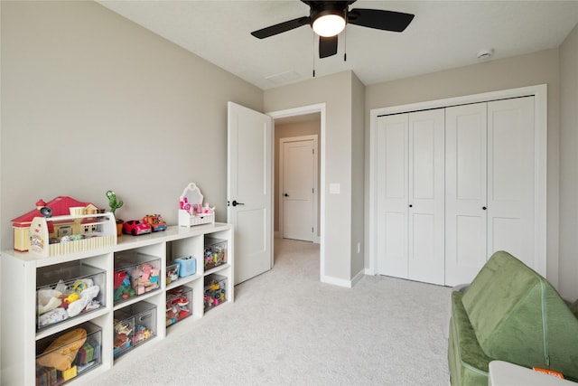 70 NW Hidden Knl, Waukee, IA 50263 - playroom with carpet, ceiling fan, and baseboards