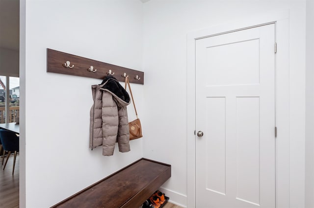 4125 NE 6th St, Ankeny, IA 50021 - mudroom featuring wood finished floors and baseboards