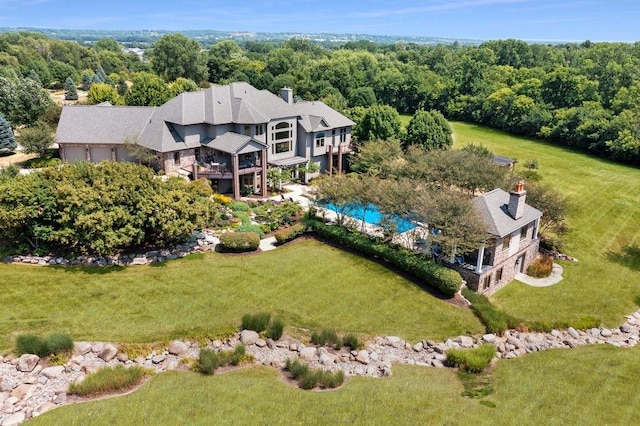 7580 NW 100th St, Johnston, IA 50131 - aerial view of property and surrounding area featuring a pool area