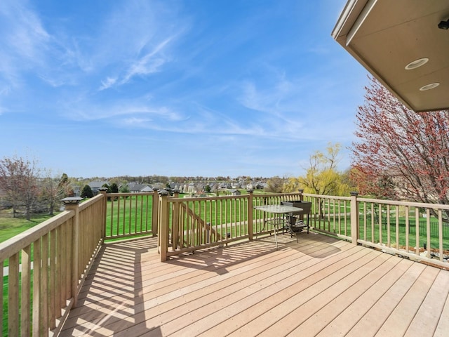 2705 147th St, Urbandale, IA 50323 - wooden terrace with a yard