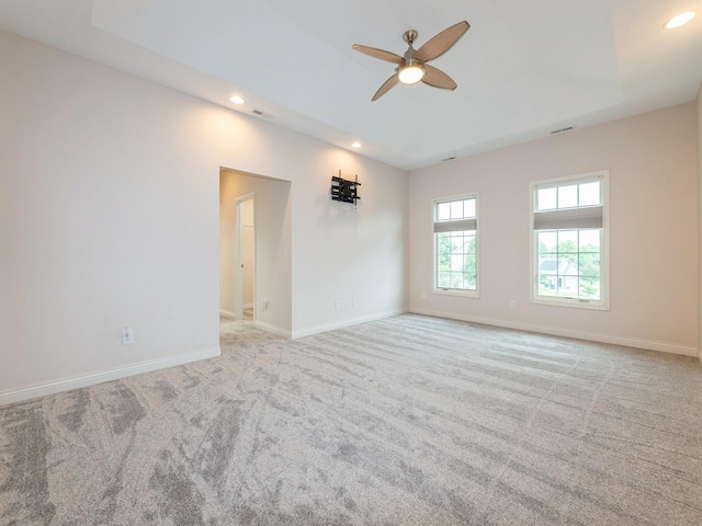 2705 147th St, Urbandale, IA 50323 - unfurnished room featuring ceiling fan, carpet flooring, and recessed lighting