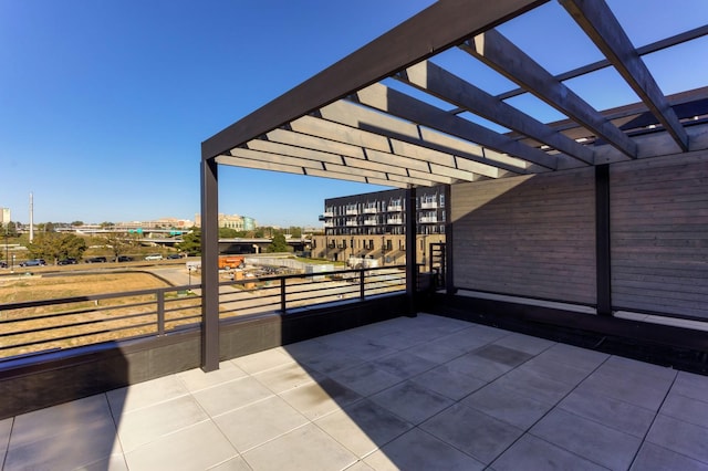 view of patio / terrace featuring a balcony and a pergola
