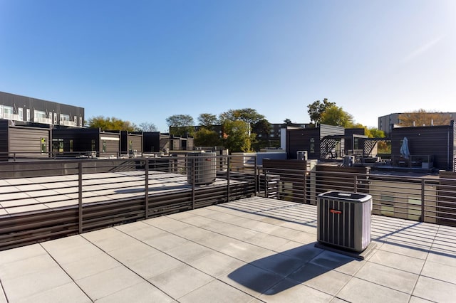 view of patio / terrace with central air condition unit