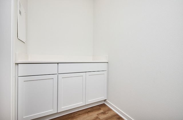 interior details featuring baseboards and wood finished floors