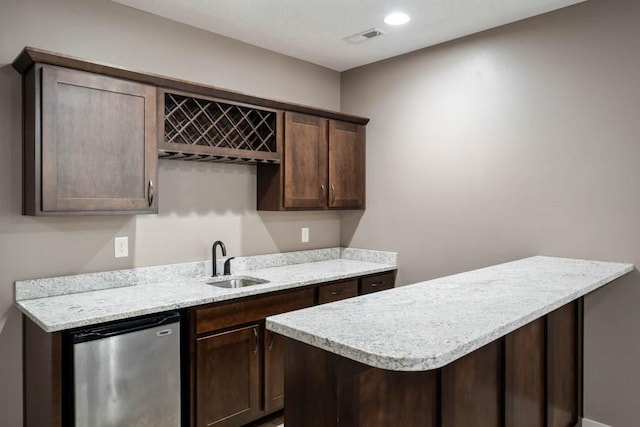 2102 NW 24th St, Ankeny, IA 50023 - indoor bar with refrigerator and recessed lighting