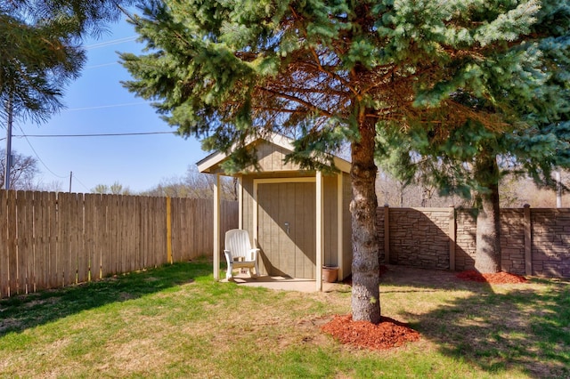 5570 Sunburst Dr, Pleasant Hill, IA 50327 - view of shed with a fenced backyard