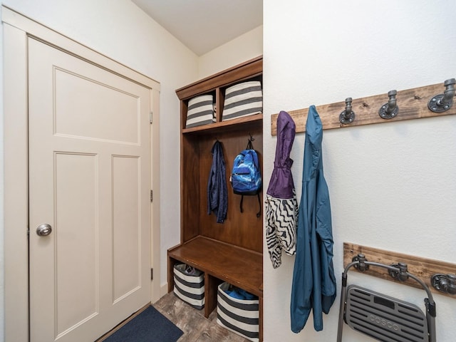 mudroom featuring wood finished floors