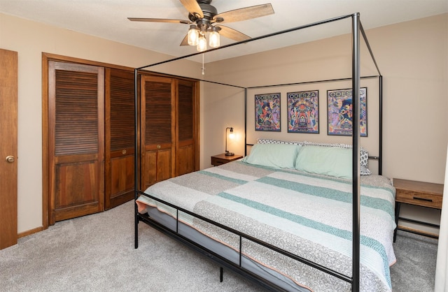 5322 Ingersoll Ave Unit B5, Des Moines, IA 50312 - bedroom with light colored carpet and ceiling fan