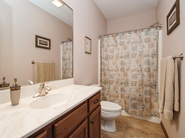 1835 SE Hillside Dr, Ankeny, IA 50021 - bathroom featuring vanity, tile patterned floors, and curtained shower