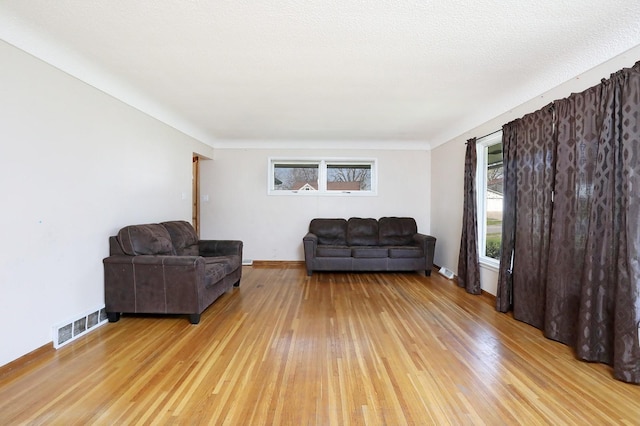 7422 Oak Brook Dr, Urbandale, IA 50322 - living room with light wood-style flooring, visible vents, and baseboards
