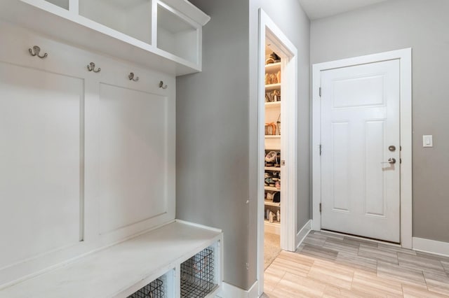 mudroom with baseboards