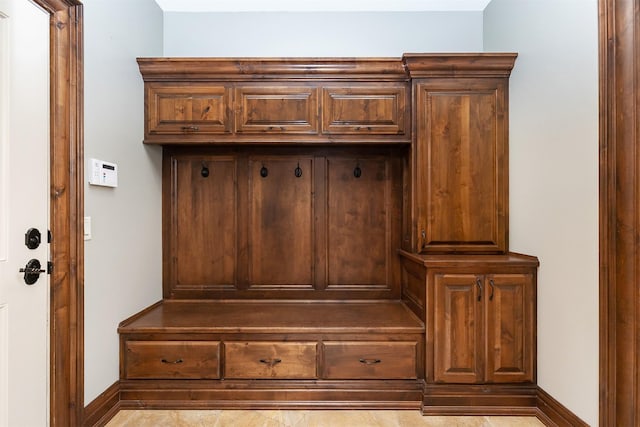 mudroom with baseboards