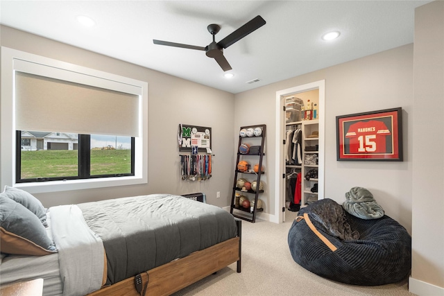 3815 NW 183rd St, Clive, IA 50325 - bedroom with a spacious closet, light carpet, a closet, recessed lighting, and baseboards