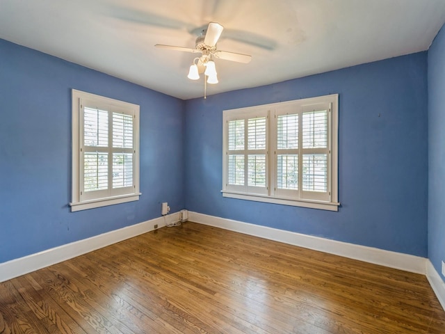 3826 Grand Ave, Des Moines, IA 50312 - spare room with wood-type flooring and ceiling fan