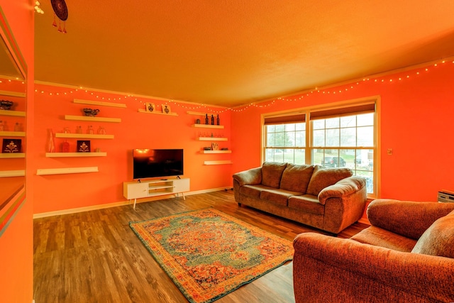 310 E Emma Ave, Des Moines, IA 50315 - living room featuring wood finished floors and baseboards