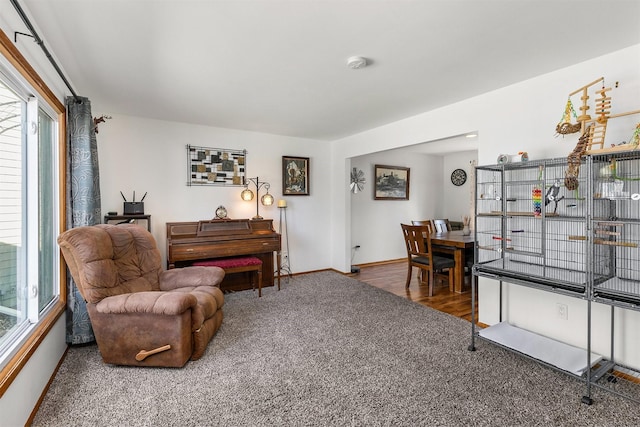 4830 70th Pl, Urbandale, IA 50322 - carpeted living area featuring baseboards