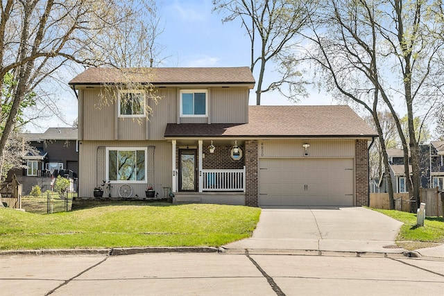 4830 70th Pl, Urbandale, IA 50322 - view of front of home featuring driveway, a garage, covered porch, and brick siding
