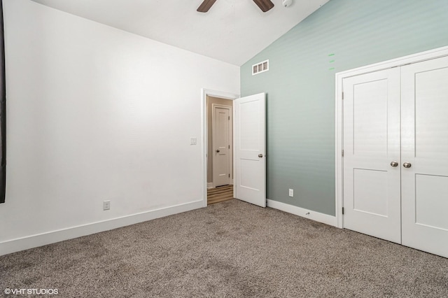 4901 NW 15th St, Ankeny, IA 50023 - unfurnished bedroom with high vaulted ceiling, a closet, carpet, baseboards, and visible vents