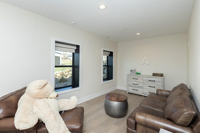 5094 Grand Ridge Dr, West Des Moines, IA 50265 - living room featuring wood finished floors and recessed lighting