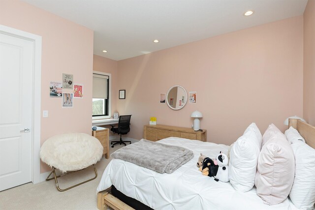 5094 Grand Ridge Dr, West Des Moines, IA 50265 - carpeted bedroom with recessed lighting and an office area