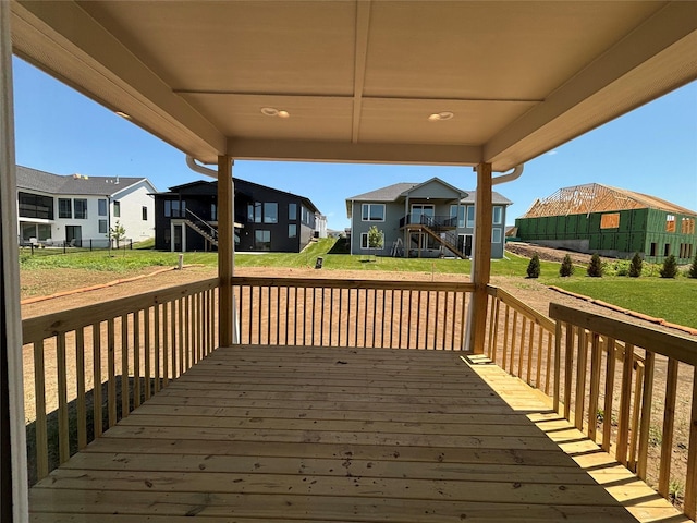 1258 S 92nd St, West Des Moines, IA 50266 - wooden deck featuring a residential view and a yard