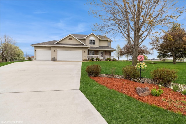 9601 NE 28th Ct, Ankeny, IA 50021 - view of front of home featuring driveway, a shingled roof, covered porch, an attached garage, and a front yard