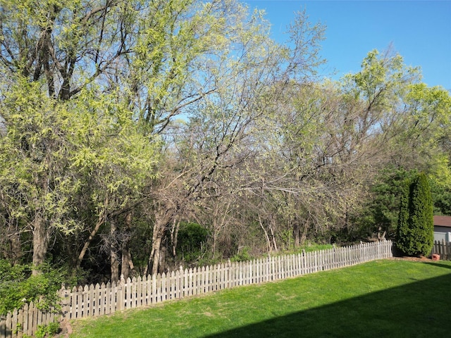 view of yard featuring fence private yard