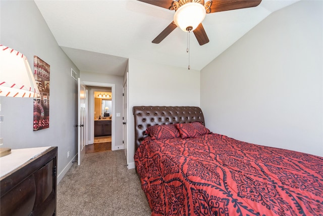 1110 NE 15th Ln, Ankeny, IA 50021 - carpeted bedroom featuring visible vents, baseboards, and ceiling fan