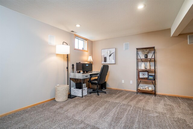 748 76th St, West Des Moines, IA 50266 - carpeted office featuring recessed lighting, visible vents, and baseboards
