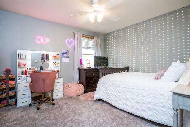 748 76th St, West Des Moines, IA 50266 - carpeted bedroom featuring a ceiling fan